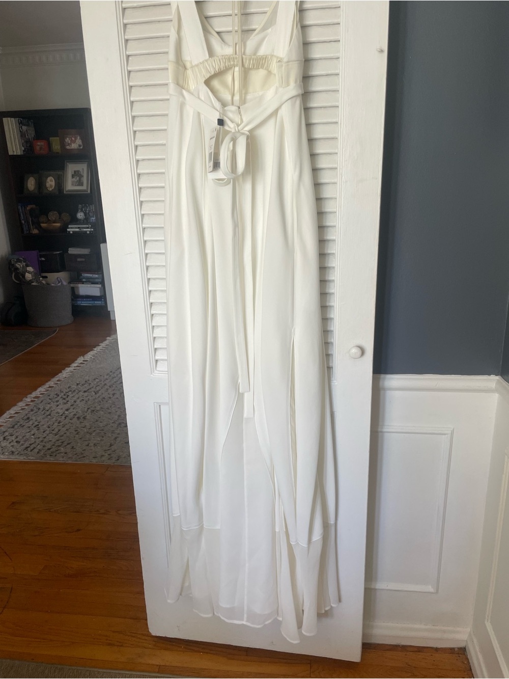 Ivory Halter Maxi Dress with Waist Tie - Picture 2 of 15